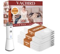 Vacbird Sacchetti Sottovuoto Vestiti con Pompa Sottovuoto Senza Fili 8 Pezzi (4