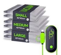 Vacbird Sacchetti Sottovuoto Vestiti Viaggio con Pompa USB, Set di 6 Buste Sottovuoto Vestiti Riutilizzabili, Durata Sacchetti Sottovuoto da Viaggio - Essenziali per Viaggio Salvaspazio