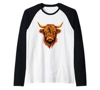 Vacca Highlander Mucca Highland Cow Allevatore di Bestiame Maglia con Maniche Raglan