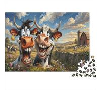Vacce dei cartoni animati GoofyPuzzle Premium Da 1000 Pezzi in Cartone Qualità Premium Ranch pastorale Antistress Per Adulti, Intrattenimento Familiare, Relax Mentale Attività Indoor 52x38cm/1000pcs