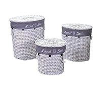 Vacchetti 1943010000 Cestone, Vimini, Bianco, Medio, 3 unità