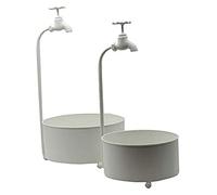 Vacchetti 6446560000 - Portavaso Metallo Set da 2 Bianco Fontana 1 Posto, cm 26 x 27H12/47