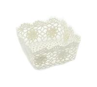 Vacchetti Cestina Pizzo Bianco Quadro, Tessuto, Medio