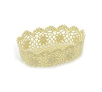Vacchetti Cestina Pizzo Ovale, Tessuto, Crema Crema, Medio