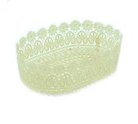 Vacchetti Cestina Pizzo Ovale, Tessuto, Crema Crema, Medio