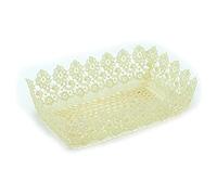 Vacchetti Cestina Pizzo Rettangolare, Tessuto, Crema Crema, Medio