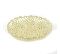 Vacchetti Cestina Pizzo Tondo, Tessuto, Crema Crema, Grande