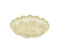 Vacchetti Cestina Pizzo Tondo, Tessuto, Crema Crema, Medio