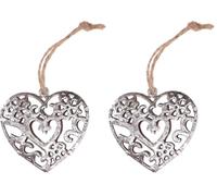 Vacchetti Giuseppe Confezione 8 addobbi a cuore in metallo lavorato, 6196990000 (Confezione da 2)