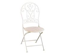 Vacchetti Sedia in metallo Ragusa avorio cm40x47h94