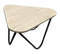 Vacchetti - Tavolino Metallo Budapest con Piano Legno Triangolare, cm ø28.5H45