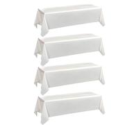 Vaceer 4 tovaglie rettangolari in plastica bianca, 139,7 x 279,4 cm, usa e getta, decorative, per compleanni, matrimoni, Natale