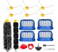 VacEssentials Kit di Accessori e Parti di Ricambio per iRobot Room ba 675 694 692 614 670 677 671 691 676 639 679 615 Serie 600-1 Ruota Anteriore, 1 Spazzola a Setole, 6 Spazzole Laterali, 4 Filtri