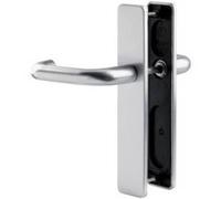 Vachette BERCY - Maniglia per porta su grande piastra - Versione becco di canna porta cucina/soggiorno, interasse 195 mm - Sistema di posa facile - in Zama resistente - Finitura argento - Garanzia 10