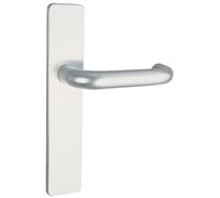 Vachette Bercy - Maniglia per porta su grande piastra - Versione condanna per porta del bagno/WC, interasse 195 mm - Sistema di posa facile - in Zama resistente - Finitura argento, garanzia 10 anni