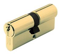 Vachette Cilindro di serratura meccanica FIRST per porta, doppio ingresso, 35 x 45 mm, meccanismo a 5 perni di sicurezza, 3 chiavi, installazione facile, garanzia 2 anni, finitura ottone