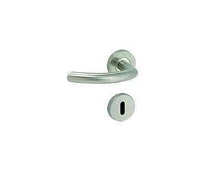 Vachette Linox 492 - Maniglia per porta con supporto posteriore su rosetta rotonda, porte spessore 30-48 mm, quadrato da 7 mm, garanzia 2 anni, rosone venduta separatamente in acciaio inossidabile