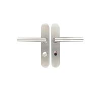 Vachette Linox 493 - Set di maniglie per porta su grande piastra - Condanna sguardo, porta del bagno e WC, interasse 195 mm, facile da installare - Garanzia 2 anni - in acciaio inox