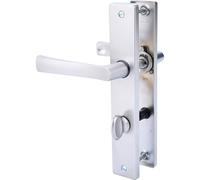 Vachette Maniglia per porta su grande piastra FLEX, versione condanna per porta del bagno/WC, interasse 195 mm, sistema di posa facile, in Zamak resistente, finitura cromata satinata, garanzia 10 anni