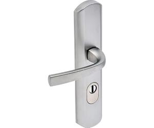 Vachette Muze - Maniglia per porta blindata su piastra per porta d'ingresso, versione chiave I, interasse 195 mm, materiale Zamak resistente, finitura cromata velluto, garanzia 10 anni