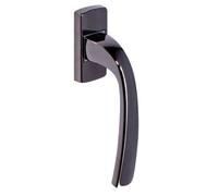 Vachette Muze - Set di maniglie per finestre su blocco platino, indicizzazione a 90°, interasse 43 mm, fissaggio invisibile, viti comprese, materiale alluminio resistente, garanzia 5 anni, finitura
