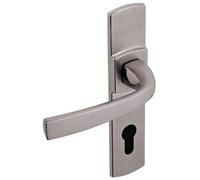Vachette Muze - Set di maniglie per porta su piccola piastra - Versione Cle I Porta Cucina/Soggiorno, Interasse 165 mm - Sistema di posa facile - in Zama resistente - Finitura Diamante Nero - Garanzia