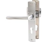 Vachette Set di maniglie per porta su piastra SCULT - Versione chiave I per porta cuscinetto, interasse 195 mm - facile da applicare - in Zamak - viti esterne invisibili - Cromo Velluto - Garanzia 10