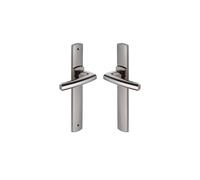 Vachette Set di maniglie per porta su piastra SCULT - Versione senza foro per porta della cucina e soggiorno, interasse 195 mm, materiale Zamak resistente, garanzia 10 anni, finitura diamantata nera