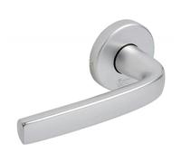 Vachette Set di maniglie per porta su rosette chiave I LOGIO - per porta d'ingresso, cantina, ufficio, garage - Materiale alluminio resistente - garanzia 10 anni - finitura argento