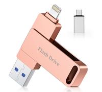 Vackiit 256GB Chiavetta USB per iPhone Capacità Reale,USB 3.0 MFi Lightning Certificata Apple, Chiavetta USB-C,Pen Drive Memoria Esterna per iPhone,iPad,Smartphone OTG-Android, Mac, Tablet e PC 3-in-1