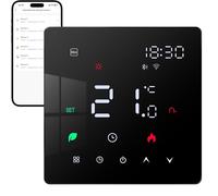 Vaconoff Termostato Wifi, Cronotermostato Caldaia Termostato Smart Ambiente Digitale Per Caldaie A Gas e Riscaldamento A Pavimento Dell'Acqua 220V 3A Compatibile Con Google Assistant E Alexa Nero