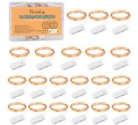 Vacoulery 20 Pezzi Luci Stringa a Batteria 1M 10 LED Filo di Rame Lucine LED Decorative a Batteria per Interni Casa Decorazioni Natale Matrimonio per Natale, Giardino, Case, Matrimonio, Feste