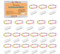 Vacoulery 20 Pezzi Luci Stringa a Batteria 1M 10 LED Filo di Rame Lucine LED Decorative a Batteria per Interni Casa Decorazioni Natale Matrimonio per Natale, Giardino, Case, Matrimonio, Feste
