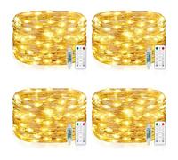 Vacoulery Catena Luminosa 100 LED 10M 8 Modalità, USB Luci a Stringa Timer con Telecomando Filo di Rame Luci Led Stringa Luci Per Feste, Natale, Decorazioni Interne ed Esterne - 4 Pezzi