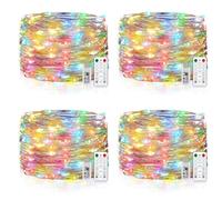 Vacoulery Catena Luminosa 100 LED 10M 8 Modalità, USB Luci a Stringa Timer con Telecomando Filo di Rame Luci Led Stringa Luci Per Feste, Natale, Decorazioni Interne ed Esterne - 4 Pezzi