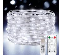 Vacoulery Catena Luminosa 100 LED 10M 8 Modalità, USB Luci a Stringa Timer con Telecomando Filo di Rame Luci Led Stringa Luci Per Feste, Natale, Decorazioni Interne ed Esterne