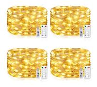 Vacoulery Catena Luminosa 100 LED 10M 8 Modalità, USB Luci a Stringa Timer con Telecomando Filo di Rame Luci Led Stringa Luci Per Feste, Natale, Decorazioni Interne ed Esterne - 4 Pezzi