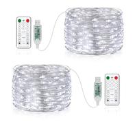 Vacoulery Catena Luminosa 100 LED 10M 8 Modalità, USB Luci a Stringa Timer con Telecomando Filo di Rame Luci Led Stringa Luci Per Feste, Natale, Decorazioni Interne ed Esterne - 2 Pezzi