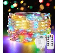 Vacoulery Led Stringa Luci a Batteria, 5M 50 LEDs 8 Modalità Lucine Led Decorative IP65 Impermeabile con Telecomando, Timer e Dimmer per Interni e Esterni, Natale, Matrimonio (1 Pezzi, Multicolore)