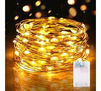 Vacoulery Luci LED a Batteria, 5M 50 LEDs Catene Luminose Luci a Stringa Micro LED Fata Ghirlanda Luminosa Impermeabile Decorative per Interni Esterni, Casa, Natale, DIY, Feste