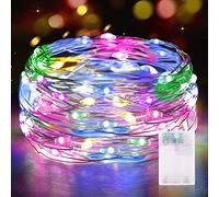 Vacoulery Luci LED a Batteria, 5M 50 LEDs Catene Luminose Luci a Stringa Micro LED Fata Ghirlanda Luminosa Impermeabile Decorative per Interni Esterni, Casa, Natale, DIY, Feste (1pcs, Multicolore)
