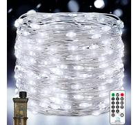 Vacoulery Lucine Led Decorative, 23M 200 LEDs Stringa Luci 8 Modalità Impermeabile con EU Spina, Telecomando, Timer e Dimmer per Interni e Esterni, Natale, Feste, Halloween (1 Pezzi, Bianco Freddo)