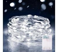 Vacoulery Lucine Led Decorative a Batteria 3 Metri 9.85FT 30LED Luci Stringa Led a Batteria Ghirlanda Luminosa Interni Esterni per Natale Casa Feste (1 Pezzo, Bianco Freddo)