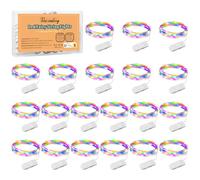 Vacoulery Micro LED Luci Stringa, 20 Pezzi 1M Filo di Rame con 10 LEDs, Ghirlanda Luminosa Lucine, Catena Luminosa Natale per Casa Interni e Esterni Feste Matrimonio Bottiglie Fai da te (Multicolore)