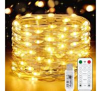 Vacoulery USB Luci di Fata LED, 15M 150 LED Spina USB con Telecomando 8 programma Timer Catena Luminosa per Interni ed Esterni, Natalizi, Matrimoni, Feste di Compleanno