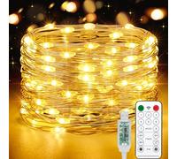 Vacoulery USB Luci di Fata LED, 15M 150 LED Spina USB con Telecomando 8 programma Timer Catena Luminosa per Interni ed Esterni, Natalizi, Matrimoni, Feste di Compleanno