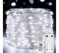 Vacoulery USB Luci di Fata LED, 15M 150 LED Spina USB con Telecomando 8 programma Timer Catena Luminosa per Interni ed Esterni, Natalizi, Matrimoni, Feste di Compleanno