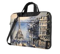 vacsAX Borsa per laptop da 15,6", con interno morbido, tasche multiple, ideale per uomini, viaggi e affari, Romantica Torre Eiffel di Parigi, 13 inch