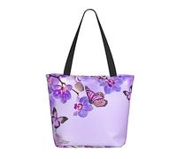 VACSAX Borsa tote per le donne viola farfalla stampa borse a tracolla borse casual, Nero , Taglia unica