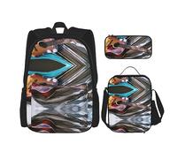 vacsAX Constellation Star Clusters Galaxies, zaino leggero e impermeabile (set da 3 pezzi) con borsa per il pranzo, astuccio per ufficio e scuola, Chitarra Acustica Acqu, Taglia unica